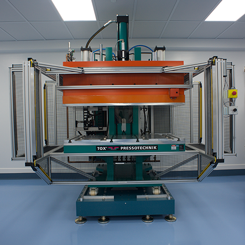 compression molding machine in cleanroom